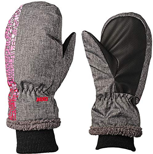 alles-meine.de GmbH Fausthandschuhe/Fäustlinge - Farbe & Größenwahl - Erwachsene Gr. 7 - mit langem Schaft & Strick Bündchen - Jeans grau & rosa pink - Thinsulate/Thermohands..