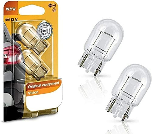 2x Philips Vision W21W 12V 12065B2 High Tech Ersatz Halogen Birne für Bremslicht Rückfahrlicht Blinker vorne und hinten E-geprüft