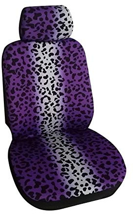 Juego de 2/4/9 Funda Protectora de Asiento de Coche con Estampado de Leopardo Universal Fundas para Asientos Delanteros y Traseros de Coches Cubiertas de Asiento de Poliéster para Autos D 4 Piezas