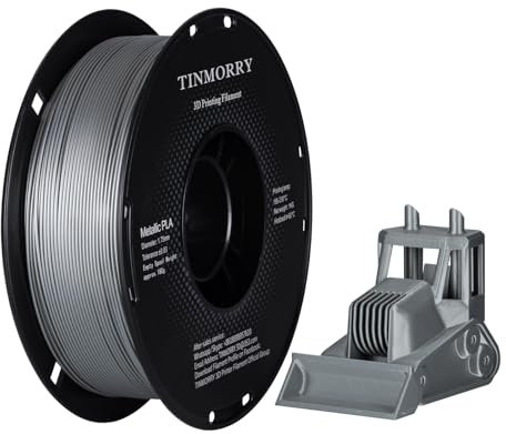 Metallic PLA Filament 1.75mm, TINMORRY 3D Drucker Filament, 1 kg 1 Spool, Silver