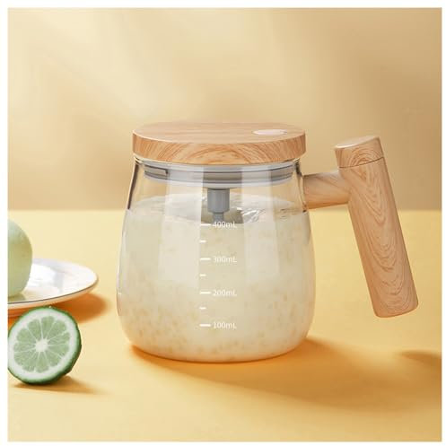 Tazza auto-mescolante, tazza di miscelazione elettrica tazza da caffè auto-mescolante tazza da caffè 400 ml alta vetro borosilicato miscelazione tazza da caffè rotante casa ufficio viaggio Mescolando