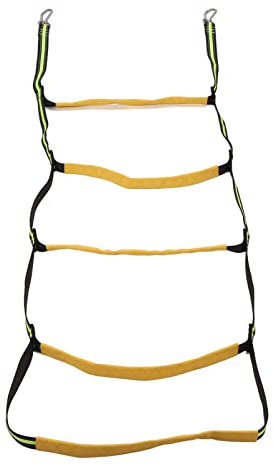 Sonew 5 Step Boat Rope Ladder, Portable Assist Marine Rope Folding Swim Ladder Climbing Aider for Sailboat, Inflatable Boat, Kayak, Swimming Pool
