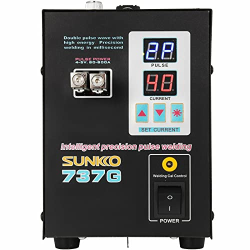 737G Punktschweißgerät Akku Punktschweißgerät,1500W, mit komplettem Zubehörset,Fußpedalsteuerung Tragbares Schweißgerät,Batteriepack Punktschweißgerät
