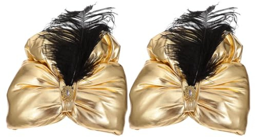 COLLBATH 2 Stücke Arabische Elemente Federhut Arabische Kopfbedeckung für Kostümpartys Foto Requisiten und Rollenspiele Ideal für Karneval und Halloween Stilvoller Turban für Herren