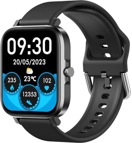 ANCwear Smart Watch for Men Women, 1.83 Display Fitness Tracker Watch with Heart Rate & Sleep Monitor (Black)