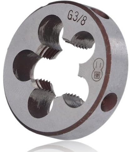 Agatige Filiera G 3/8 filettatura Tubo, Diametro 38 mm, Spessore 10 mm, Filiera di Riparazione Filettatura Utensile Per Filettatura Tubi Cilindrici in Acciaio Legato Per La Lavorazione di Stampi