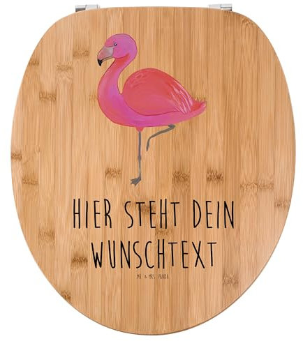 Mr. & Mrs. Panda Personalisierter WC Sitz Motiv Flamingo Classic - Personalisierte Geschenke, Toilettensitz, WC-Deckel, Stolz, Prächtig, Klobrille, Selbstliebe, Ich, Freundinnen, WC-Sitz, Rosa, Spruch