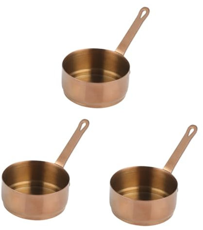 ABOOFAN 3 Pièces saucière avec anse nourriture casserole louche distributeur de sauce fourniture de cuisine antiadhésif ustensiles bol de sauce soja poêle de bébé café Acier inoxydable