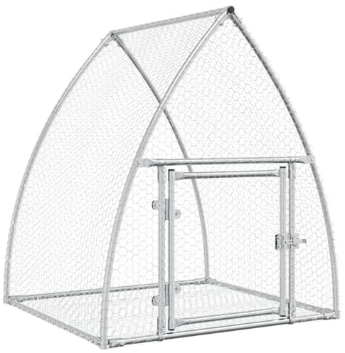 vidaXL Conejera Acero galvanizado Plateado 100x105x120 cm, conejera Exterior, conejera, conejeras, casa para Conejos, recinto para Conejos