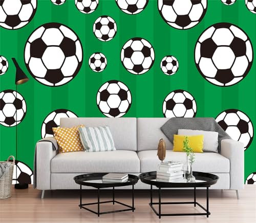 Wallpaper for Living Room 180X280Cm Green Football Mural Wallpaper for Bedroom Kids Boys Girls,Wall Murals for Adults,Photo Wallpaper Sofa Tv Background Wall Decor