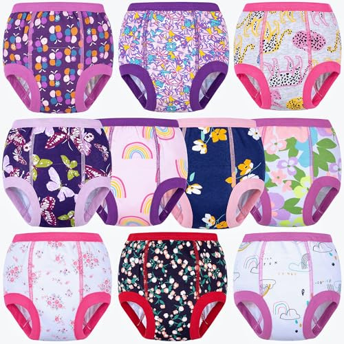 BIG ELEPHANT 10-Packs Training Underwear Absorbent Toddler Potty Trained Pants for Boys and Girls, 2T