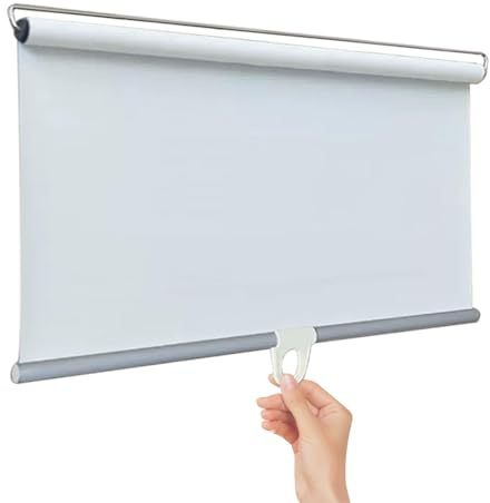 Sun Protection Roller Blinds,Retractable Blackout Blind Shade with Suction Cups,Roll up Shades,Temporary Portable Window Cover Curtain, 40/50/60/80/100/110/140/150cm Wide,White-70x200cm(27.5x78.7in)