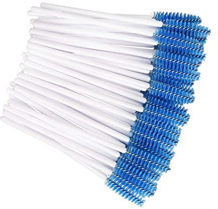 Aqxyxsw Wimpernbürste, Make-up-Pinsel, 1000 Stück, einzeln, Einweg-Wimperntusche, Applikator, Kamm, Wimpern, Make-up-Pinsel, Werkzeuge, Weiß und Blau lingli