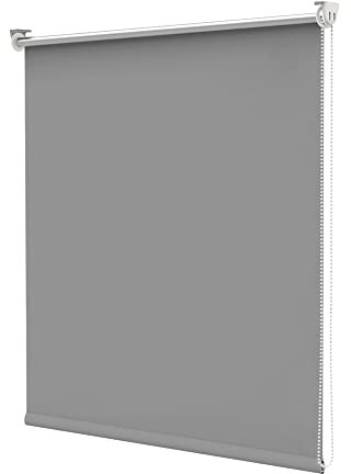 Deswell Verdunkelungsrollo Klemmfix ohne Bohren & mit Bohren Hellgrau B100 x H140 cm(Stoffbreite 95cm) Thermorollo Sichtschutz Sonnenschutz, Klemmrollo Wandmontage Seitenzugrollo für Fenster