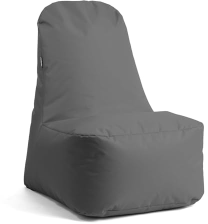 mokebo Sitzsack Outdoor Sessel 'Der Däumchendreher' Made in Germany, Gaming Sitzsack für Indoor & Outdoor, Bean Bag mit Füllung, Sessel für Kinder & Erwachsene in Anthrazit