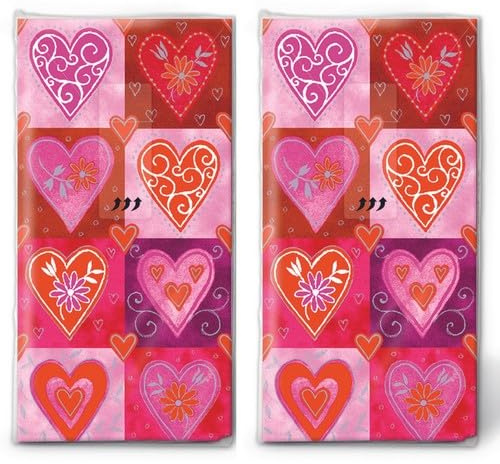 20 einzelne Taschentücher Hochzeit Filigrane Herzen. 2 Packungen mit 10 einzelnen Papiertaschentücher bedruckt als Geschenk.