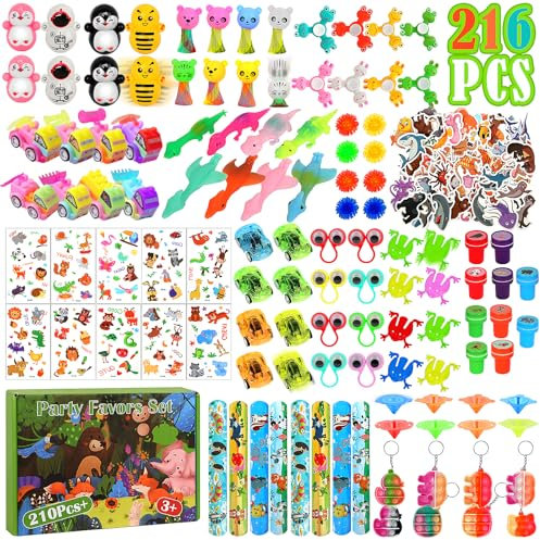 KOMABLEN Relleno Piñata Cumpleaños Infantil, 216 Piezas Juguetes para Infantiles, Pack Regalos Cumpleaños Niños Regalos Fiesta para Pascua, Halloween, Navidad, Carnaval para Niñas Niños