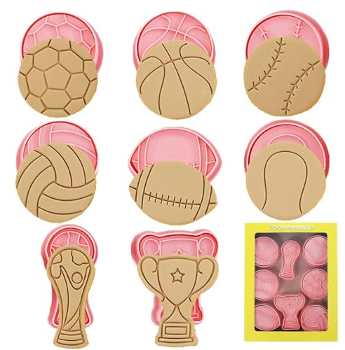 Cortadores de galletas para pastelería, trofeo de fútbol y cortador de galletas, ver descripción, cortadores de galletas deportivos, cortadores de galletas, fútbol, baloncesto, grabado de