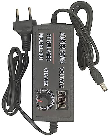 KICHOUSE 60w Adaptador De Corriente Ajustable con Pantalla Digital para Tiras De Luces Led con Enchufe Europeo Negro Fuente De Alimentación para Iluminación Led