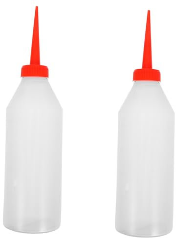 Operitacx 2pcs Plastic Squeeze Bottles Oil Dispenser Needle Tips for Sewing Machine Oil and Craft Glues for Machine and Cookie Decorating