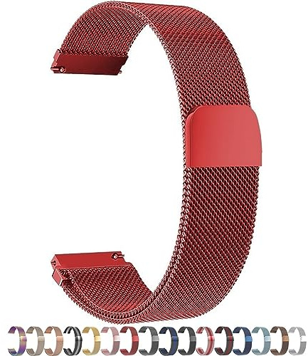 Overhil1s Edelstahl Mesh Uhrenarmband for Herren und Damen 12mm 14mm 16mm 18mm 20mm 22mm 24mm Verstellbare Magnetverschluss Metall Ersatz Schnellverschluss Uhrenarmband
