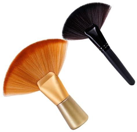 Générique 2pcs Brosse à Cheveux De Barbier Plumeau De Coiffeur Brosse De Coiffure à Cou De Barbier Plumeau De Cou De ER De Nettoyage De ER Plastique