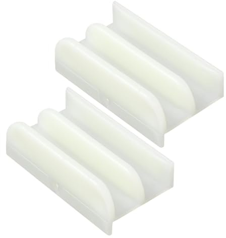 Asyduey M6219 Guide Inférieur de Porte de Douche Coulissante pour Porte de Douche Coulissante (à Suspendre par le Haut) Guide de Porte de Douche, Canaux de 1/2 Po, Paquet de 2