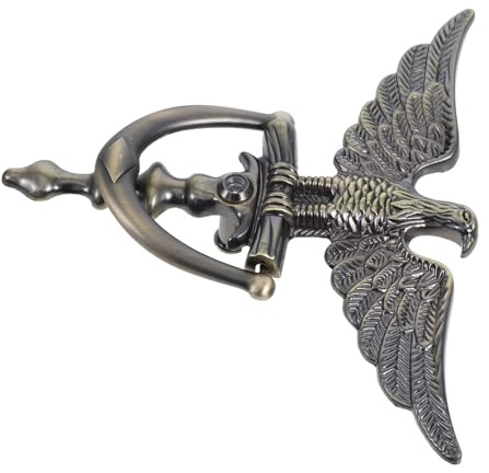DOITOOL Aldaba de Puerta Estilo Europeo con Mirilla y Ojo de Buey, Aleación de Zinc Antioxidante, Color Antiguo, para Puerta de Entrada, Kit con Tornillos, Uso Seguridad y Decoración