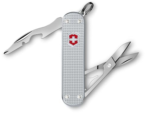 Victorinox Companion Slim Alox, Multiuso, Tascabile, 5 Funzioni, Piccolo, incl. Forbici e Cacciavite, Swiss Made, Argento