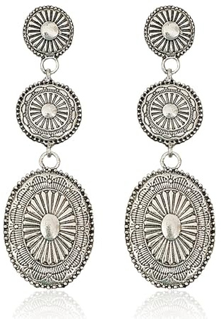 SIXDUTON Pendientes para Mujeres Bohemios Vintage, Aretes Colgantes Largos Étnicos Boho Pendientes Verano Accesorios de Joyería Regalo Original (Plata-B)