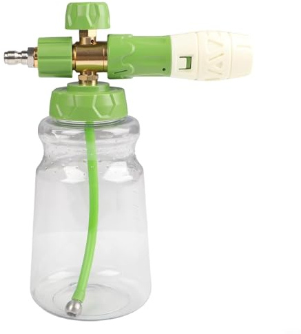 Honseadek Pulverizador de espuma de mano de alta presión de 1000 ml, botella de lavado de coche, doble conector para motocicletas, calzadas, techos, limpieza múltiple (grande)