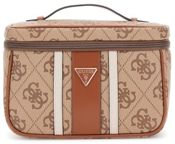 GUESS Kosmetiktasche Erenia Toiletry Train Case Latte Logo Hellbraun