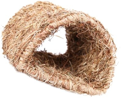 HOLIDYOYO Handgefertigtes Kaninchenhaus aus Natürlichem Grasgeflecht Atmungsaktives Nest für Kleine Haustiere Wie Kaninchen Hamster und Mäuse Fördert Bewegung und Versteckspiel