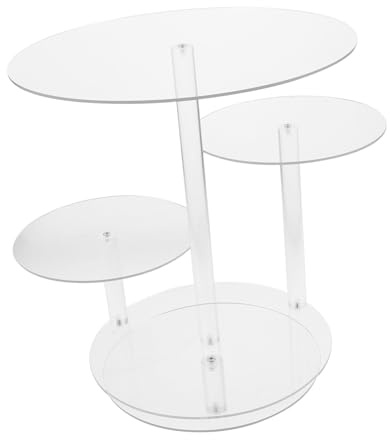 FONDOTIN Alzata per Torte Acrilico Trasparente Supporto Rotondo Stabile ed Elegante per Dessert Cupcake e Buffet Feste Matrimoni Compleanni con Base Antiscivolo Facile da Pulire e