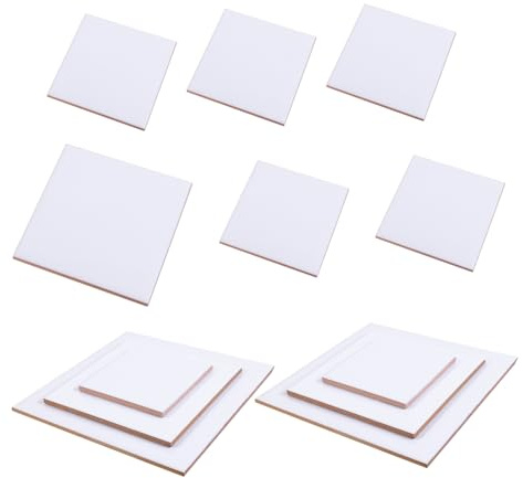 Homoyoyo Piastrelle per Stampa a Caldo in Ceramica Quadrate Bianche 10 Pezzi Set Fai da Te per Decorazione Piastrelle, per Sottobicchieri e Lavoretti Creativi Artigianali