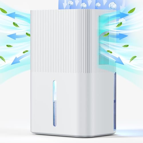 2.7L Dehumidifiers for Home Electric Dehumidifier for Bedroom Quiet & Touch Control Dehumidifier for Bathroom,10-Hour Timer,Auto Shut-Off & 7 LED Dehumidifiers for Wardrobe Closet RV（1000ML/24H）