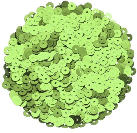 QUARKZMAN 30000Pcs Lentejillas Planas Paillettes, 5mm/0.2 Lentejillas Planas Redondas Sueltas Con Agujeros Individuales - 3.53 oz (100g) Para Manualidades DIY Costura Bordado, Verde Claro