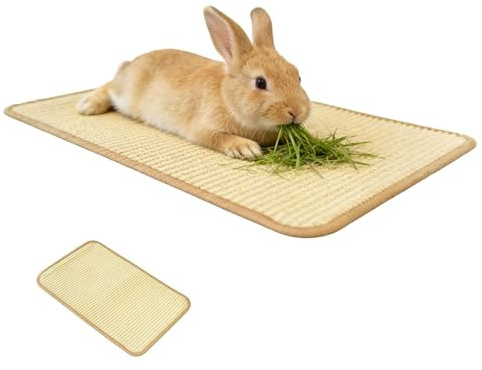 Bunny Scratch Pad - Tejido de paja natural, alfombra de heno tejido, cama de mascar | Seguridad animal pequeño, accesorio de escondite para Hamster conejillo de indias Chinchilla gerbo roedor material