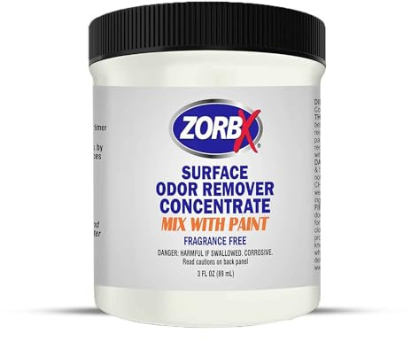 ZORBX 3 Oz Concentrate Surface Odor Remover Paint Additive - Mix 1 Jar in 2 Gallons of Paint for Wall, Ceiling & All Paintable Surface - Helps Remove Odor from Smoke, Mildew, Fire Damage, Cooking, Pet