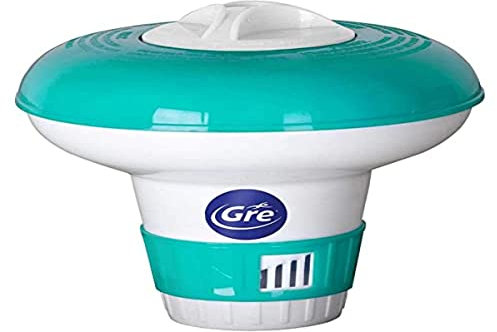 Gre 40071 - Dosificador Flotante para el Tratamiento Químico de Piscinas. Desinfección y Limpieza del Agua de la Piscina. para 7 Pastillas de 20 g