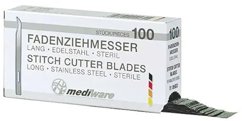Mediware I1 0503 Fadenziehmesser, lange Form, 110 mm (102-er Pack)