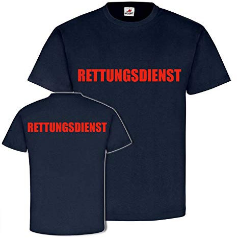 Rettungsdienst Typ2 Sanitäter Hilfe Unfall-Mediziner Doktor Arzt T-Shirt #24362, Größe:XL, Farbe:Dunkelblau