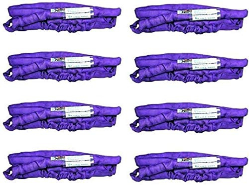 BA Products 38-RSP-4-x8, 4' Purple Round Sling (Set of 8) for Wrecker, Crane, Tow Truck, Rollback & More!
