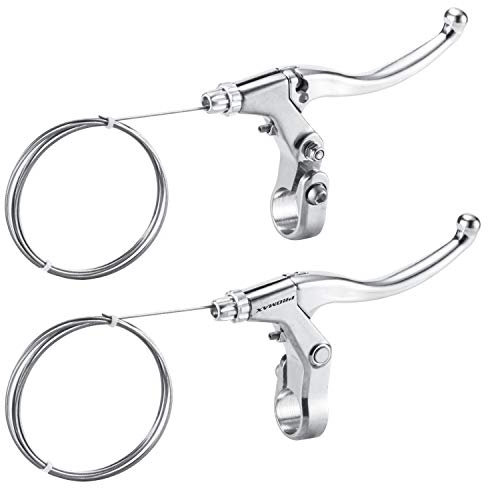 CNC CNCLOL Leve Freno Bici, Maniglie Freno Bicicletta per MTB, 1 Paio, Argento