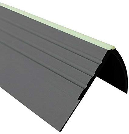 TMW Profiles RDFL PVC Bullnose Stair Nosing - Dark Gray - 40mm × 40mm – Anti-Slip, 1.18m Long (Dark Gray)