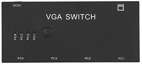 Convertitore video VGA, commutatore convertitore video VGA Splitter 4 in 1 uscita, 1920 x 1080 per display HD Adattatore VGA, nessun requisito di Splitter VGA
