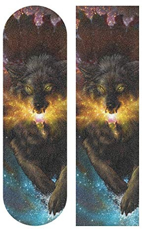 LDIYEU Loup De L’Espace Grip de Skateboard Bande Grip Antidérapante Auto-adhésif Griptape de Longboard sans Bulles 33X 9(1pcs)