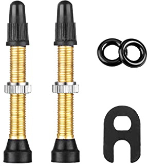 HZJD 2PCS Bike Tubeless Presta Air Valve Stem, Brass Tubeless Presta Valve Stem(40 mm)