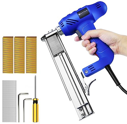 Electric Brad Nailer, 2 in 1 Electric Nail Gun/Staple Gun with Power Adjustable Knob, 1750W 18 Gauge Brad Nails Powered Tool for Carpentry, DIY Project, Including 100pcs Nails/ 300pcs Staples