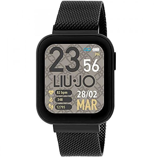 Liu Jo SWLJ023 Smartwatch Unisex Adolescente Nero con Cassa in Acciaio Diametro: 43 x 35 mm